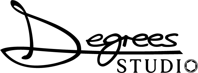 Logo for Degrees Studio featuring a stylized script font.